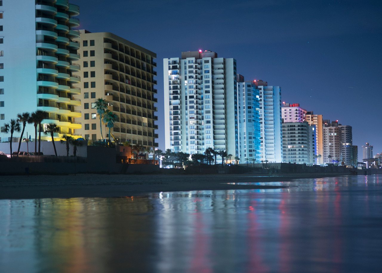 Daytona Beach skyline at night